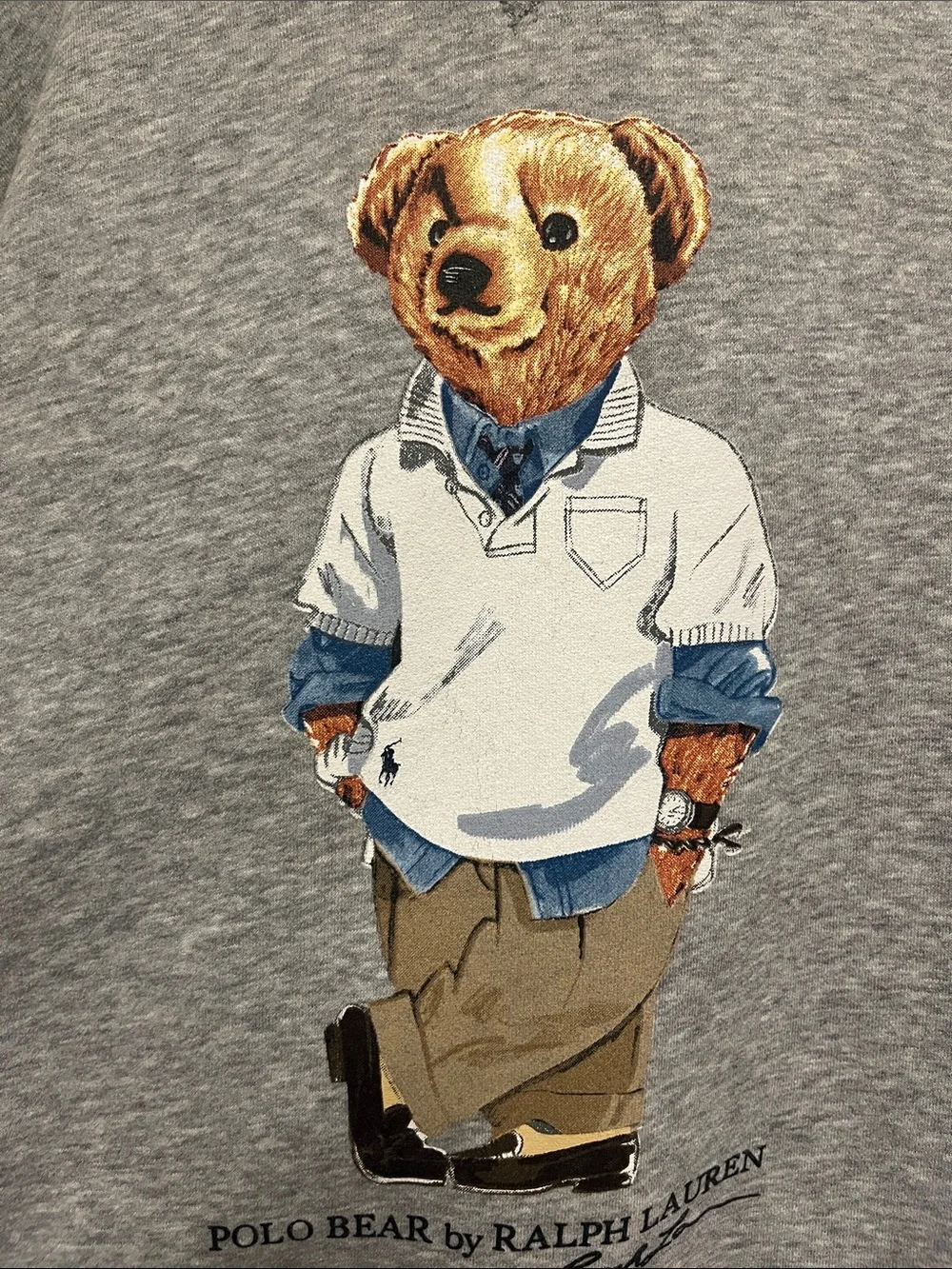 Polo Ralph Lauren Mens Sz medium Polo Bear Graphic Hooded the Big Shirt